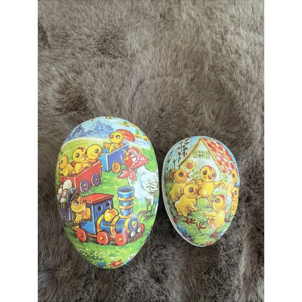 Vtg Erzebirge German Paper Mache Nesting Easter Spring Eggs Erzgebirge (2) 3